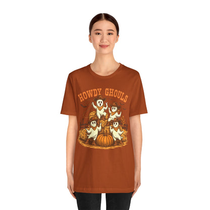 Howdy Ghouls Shirt – Cute Ghost Cowboy Halloween Tee, Western Rodeo Texas Fall Outfit
