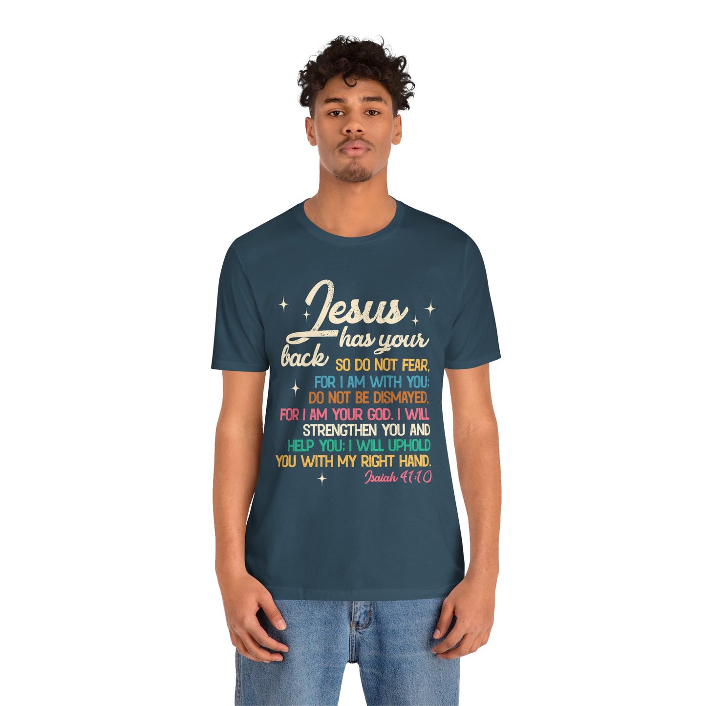 Jesus Has Your Back Shirt – Christian Bible Verse Encouraging Faith Scripture Tee