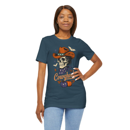 Cowghouls Shirt – Long Live Halloween Skeleton Cowboy Western Ghost Tee