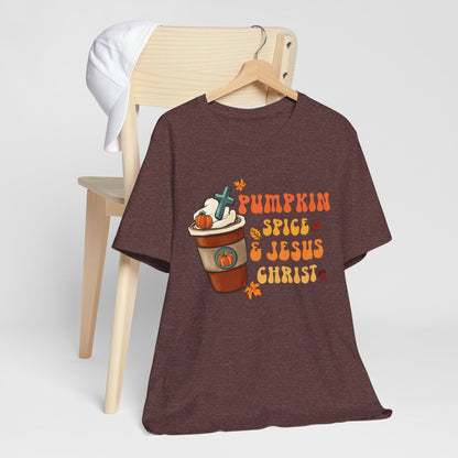 Pumpkin Spice Latte & Jesus Christ Shirt – Groovy Christian Fall Thanksgiving Tee