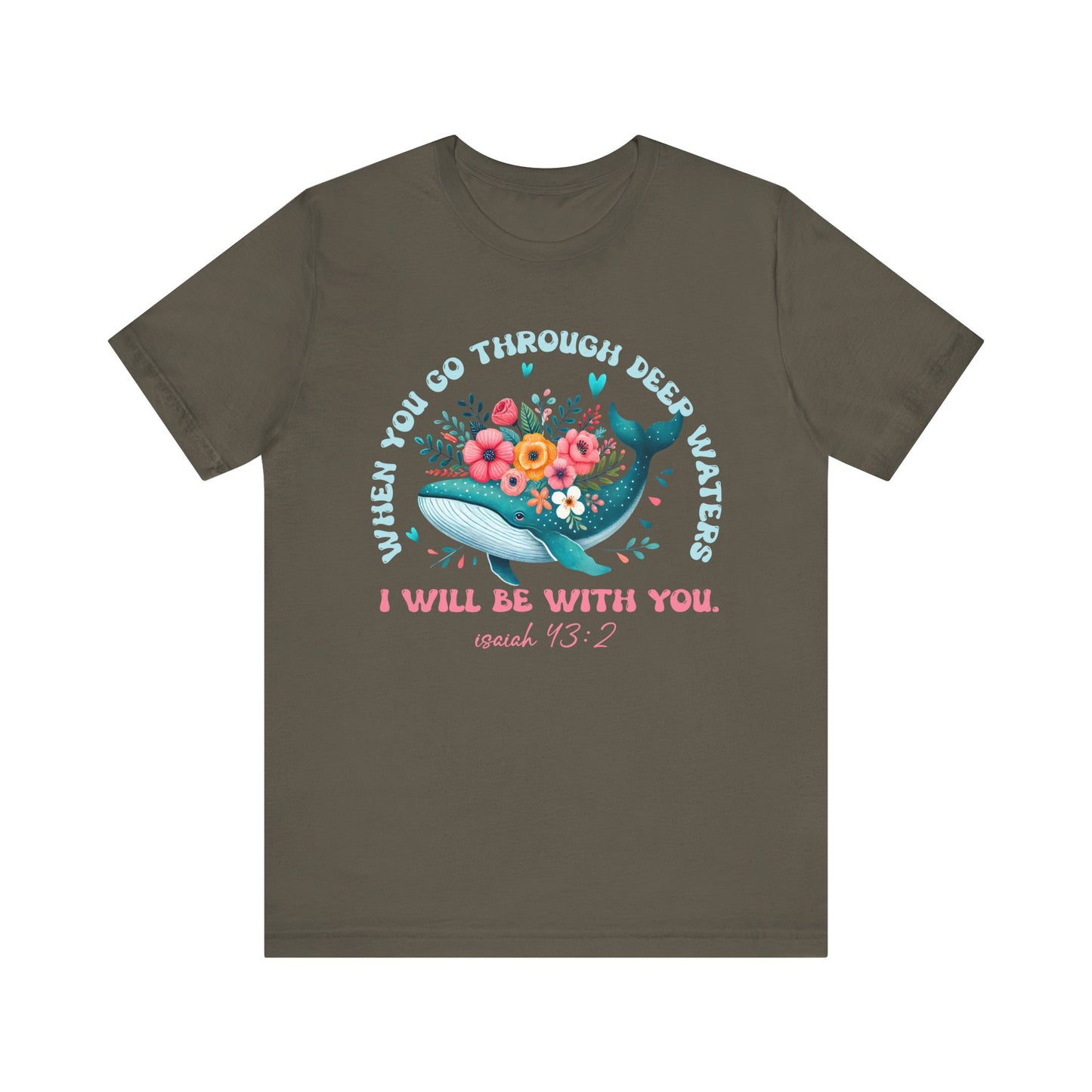 When You Go Through Deep Waters Shirt – Isaiah 43:2 Groovy Christian Faith Tee