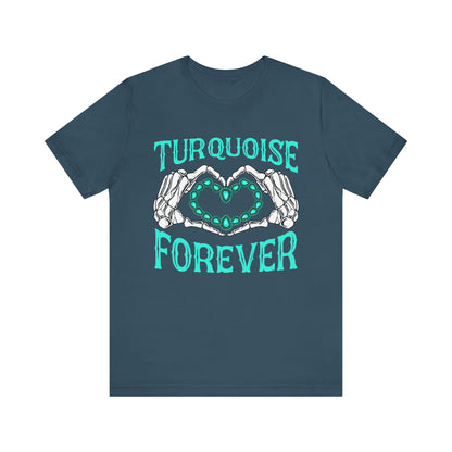 Western Turquoise Forever Shirt – Gemstone Skeleton Hand Heart Rodeo Tee