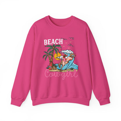 Beach Cowgirl Sweatshirt – Tropical Palm Tree Western Rodeo Texas Pullover