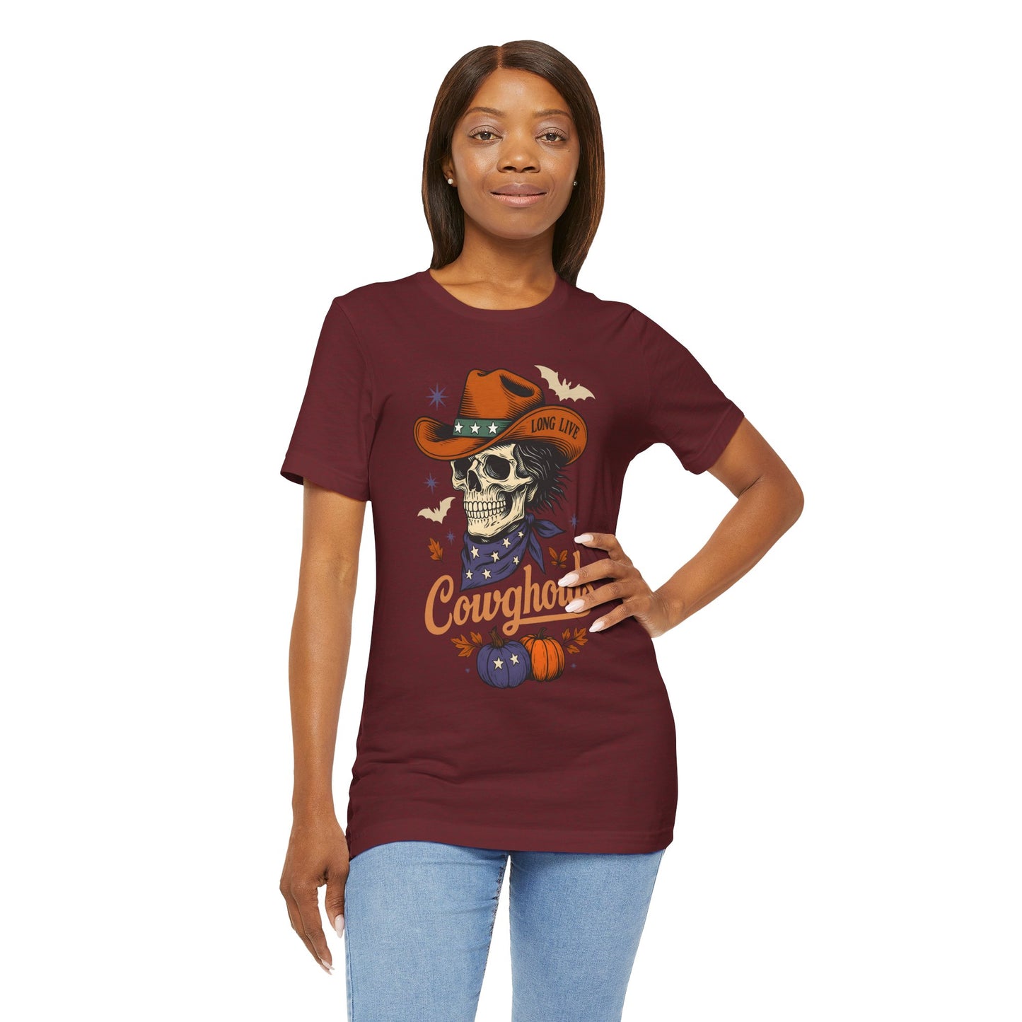 Cowghouls Shirt – Long Live Halloween Skeleton Cowboy Western Ghost Tee