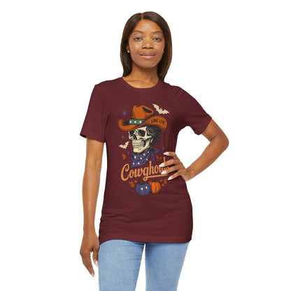 Cowghouls Shirt – Long Live Halloween Skeleton Cowboy Western Ghost Tee