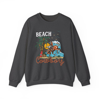Beach Cowboy Sweatshirt – Tropical Palm Tree Western Rodeo Texas Pullover