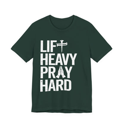 Lift Heavy Pray Hard Cross Nails Trendy Christ Gym Vintage T-Shirt