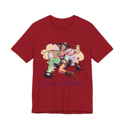 Howdy Witches Cowgirl Halloween Rodeo Western Black Cat T-Shirt