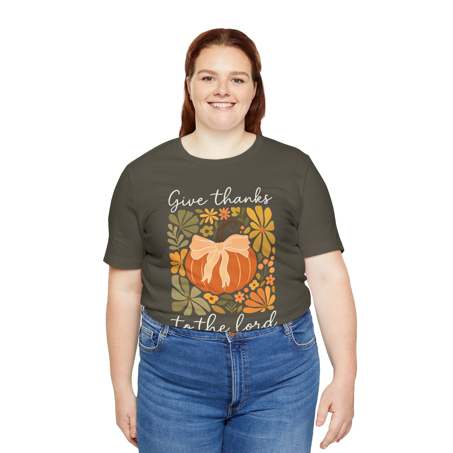 Give Thanks to the Lord Shirt – Christian Pumpkin Psalm Fall Thanksgiving Tee