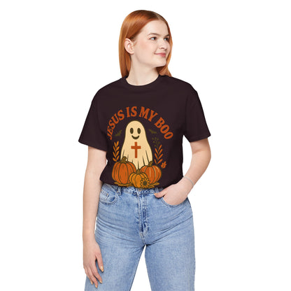 Jesus Is My Boo Shirt – Cute Christian Ghost Pumpkin Halloween Faith Tee