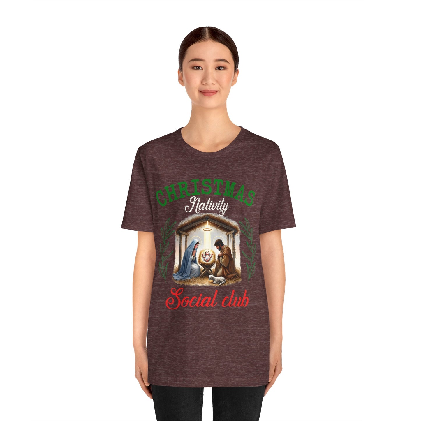 Christmas Nativity Social Club Shirt – Christian Nativity Scene Faith Holiday Tee