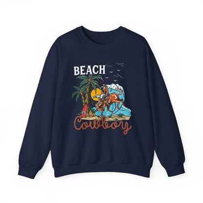 Beach Cowboy Sweatshirt – Tropical Palm Tree Western Rodeo Texas Pullover