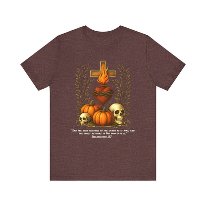 Sacred Heart Halloween Shirt – Jesus Skulls Pumpkins Christian Cross Tee