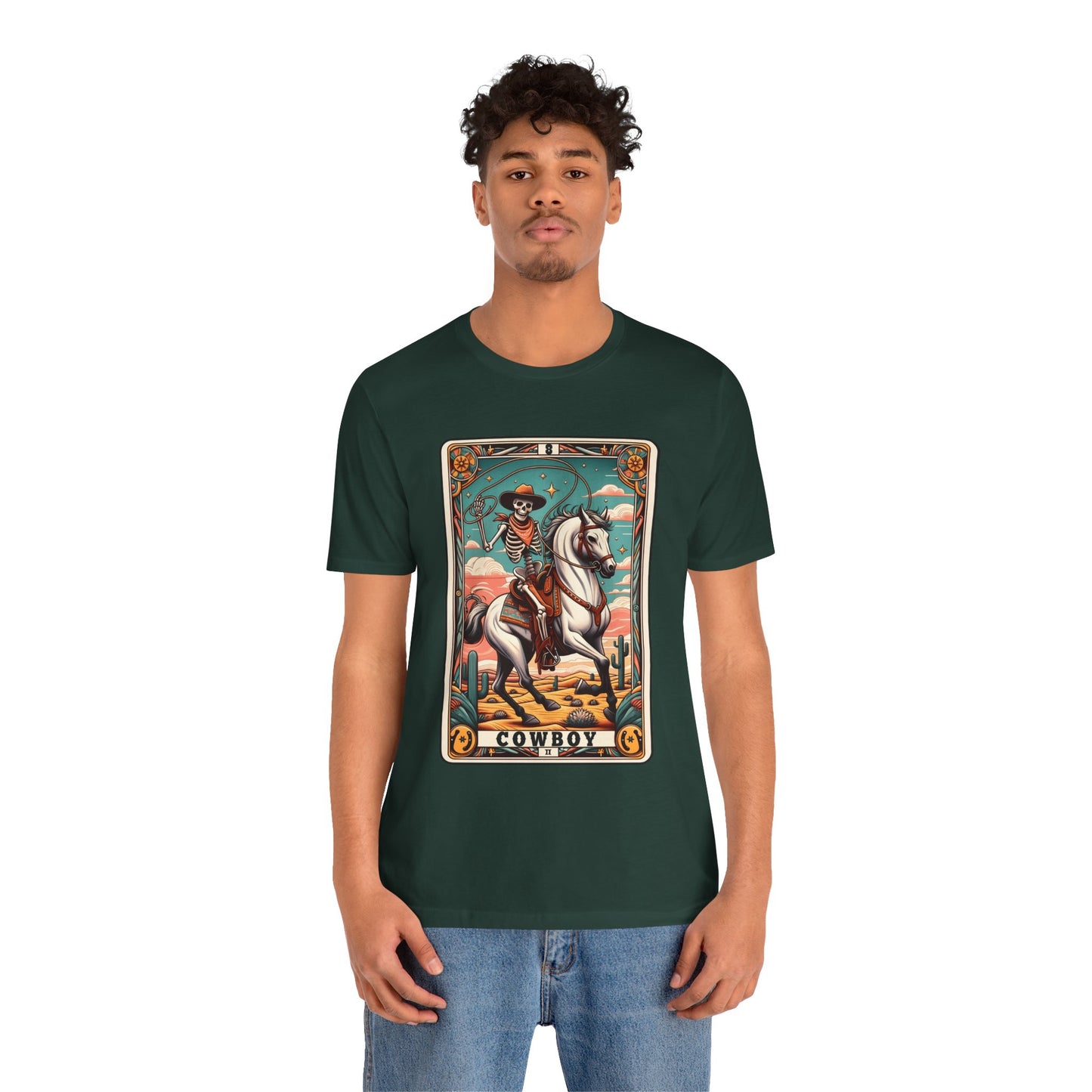 Cowboy Skeleton Tarot Card Shirt – Western Howdy Texas Rodeo Tee