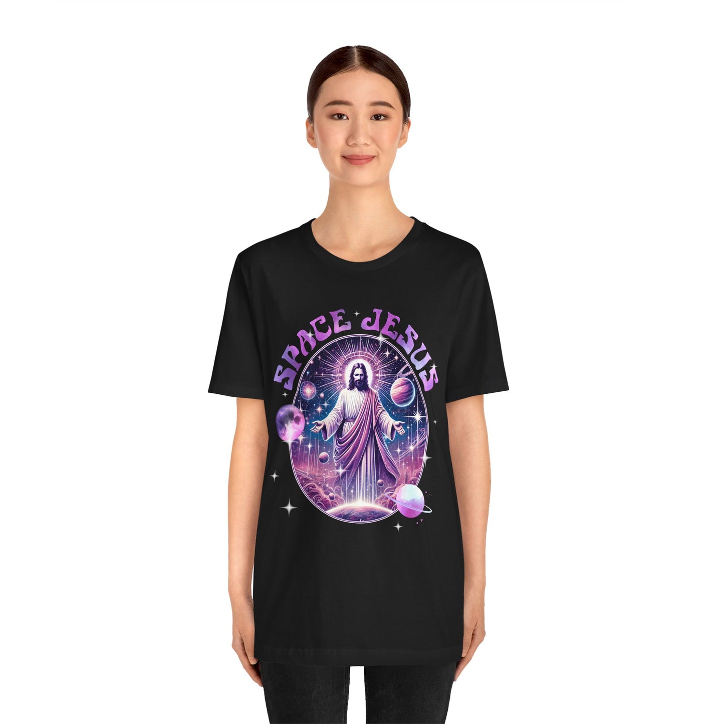 Space Jesus Galaxy Shirt – Cosmic Christian Planet Faith Graphic Unisex Tee