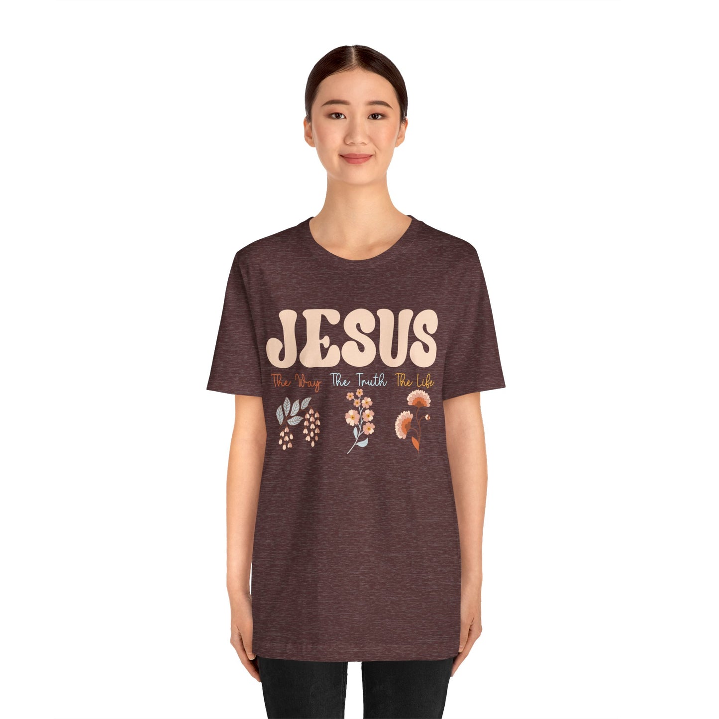 Jesus The Way The Truth The Life Shirt – Groovy Floral John 14:6 Christian Tee