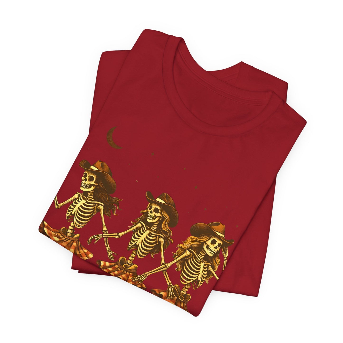 Skeleton Cowgirls Shirt Line Dancing Western Halloween Rodeo Tee