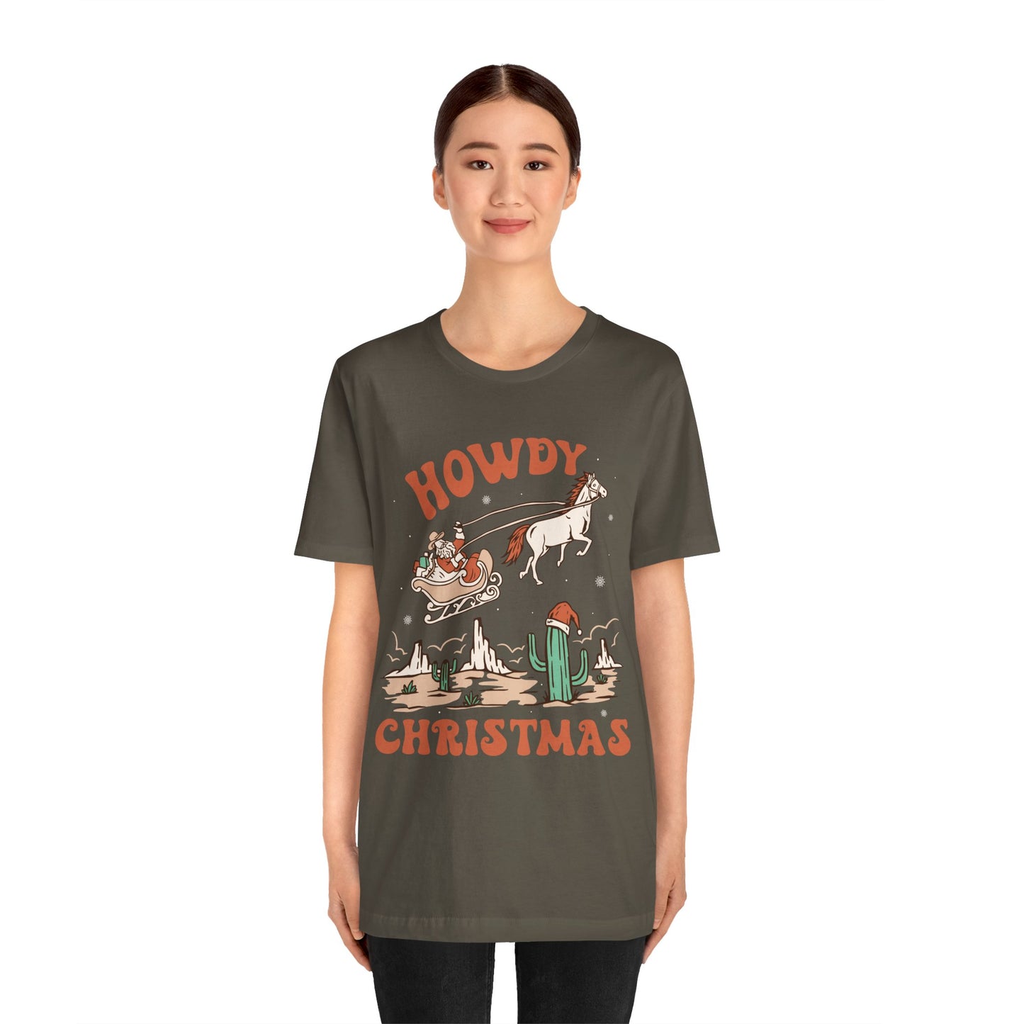 Howdy Christmas Shirt – Vintage Cowboy Santa on Horse Retro Western Holiday Tee