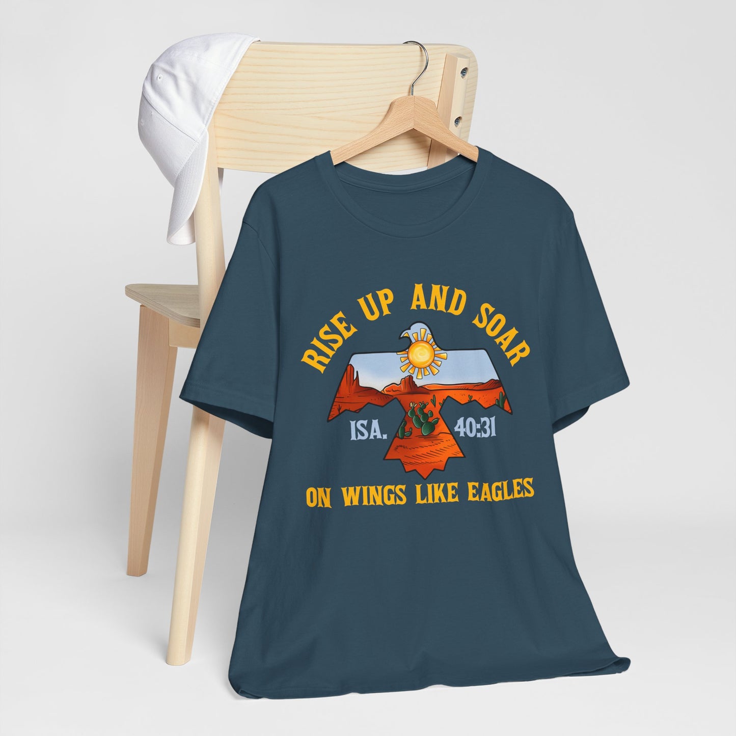 Rise Up and Soar on Eagles Wings Shirt – Isaiah 40:31 Christian Faith Graphic Tee