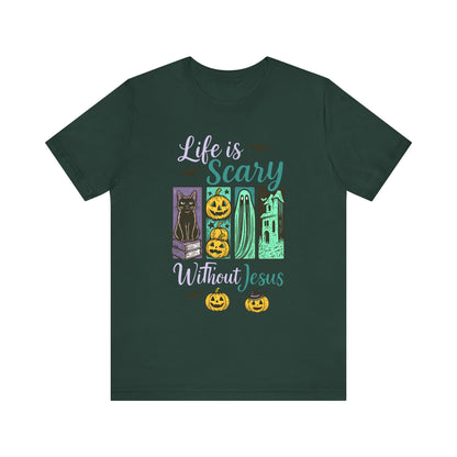 Life Is Scary Without Jesus Shirt – Christian Retro Halloween Faith Tee