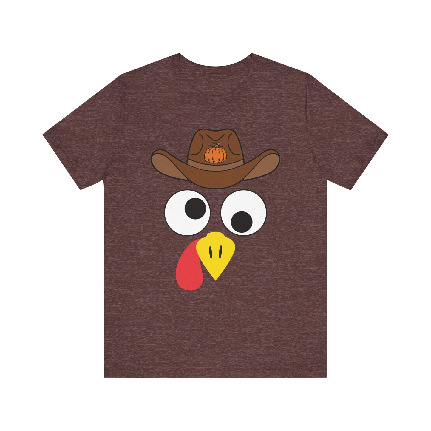 Thanksgiving Couples Turkey Face Shirt – Funny Cowboy & Cowgirl Matching Tee