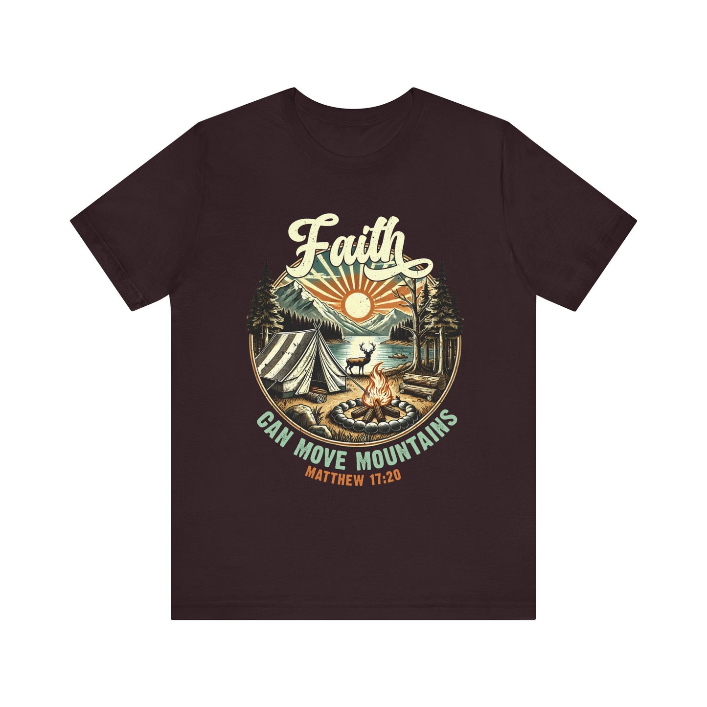 Faith Can Move Mountains Shirt – Matthew 17:20 Retro Christian Jesus Tee