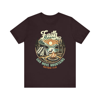 Faith Can Move Mountains Shirt – Matthew 17:20 Retro Christian Jesus Tee
