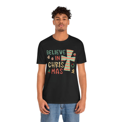 Believe in Christ-Mas Shirt – Retro Christian Jesus Vintage Holiday Faith Tee