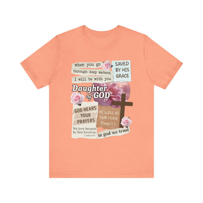 Daughter of God Shirt – Christian Floral Bible Verse Encouraging Faith Tee for Women