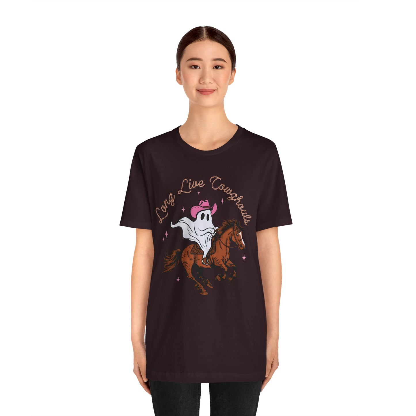 Long Live Cowghouls T-Shirt, Western Ghost Cowgirl Halloween Tee, Spooky Rodeo Shirt
