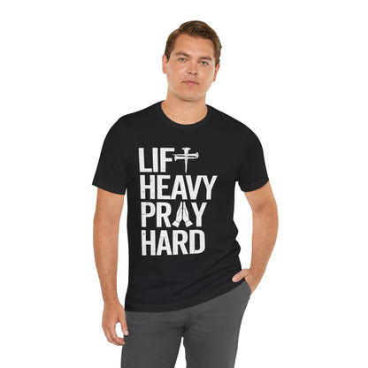 Lift Heavy Pray Hard Cross Nails Trendy Christ Gym Vintage T-Shirt