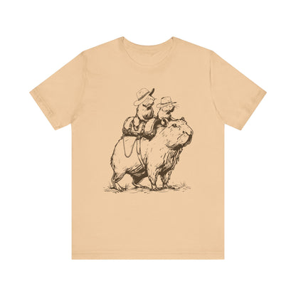 Vintage Rat Riding Capybara Shirt – Funny Western Cowboy Rodeo Tee