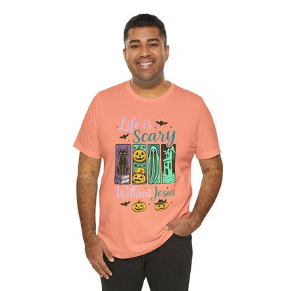 Life Is Scary Without Jesus Shirt – Christian Retro Halloween Faith Tee