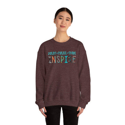 Dream Create Share Inspire Sweatshirt – Motivational Teacher Western Pullover