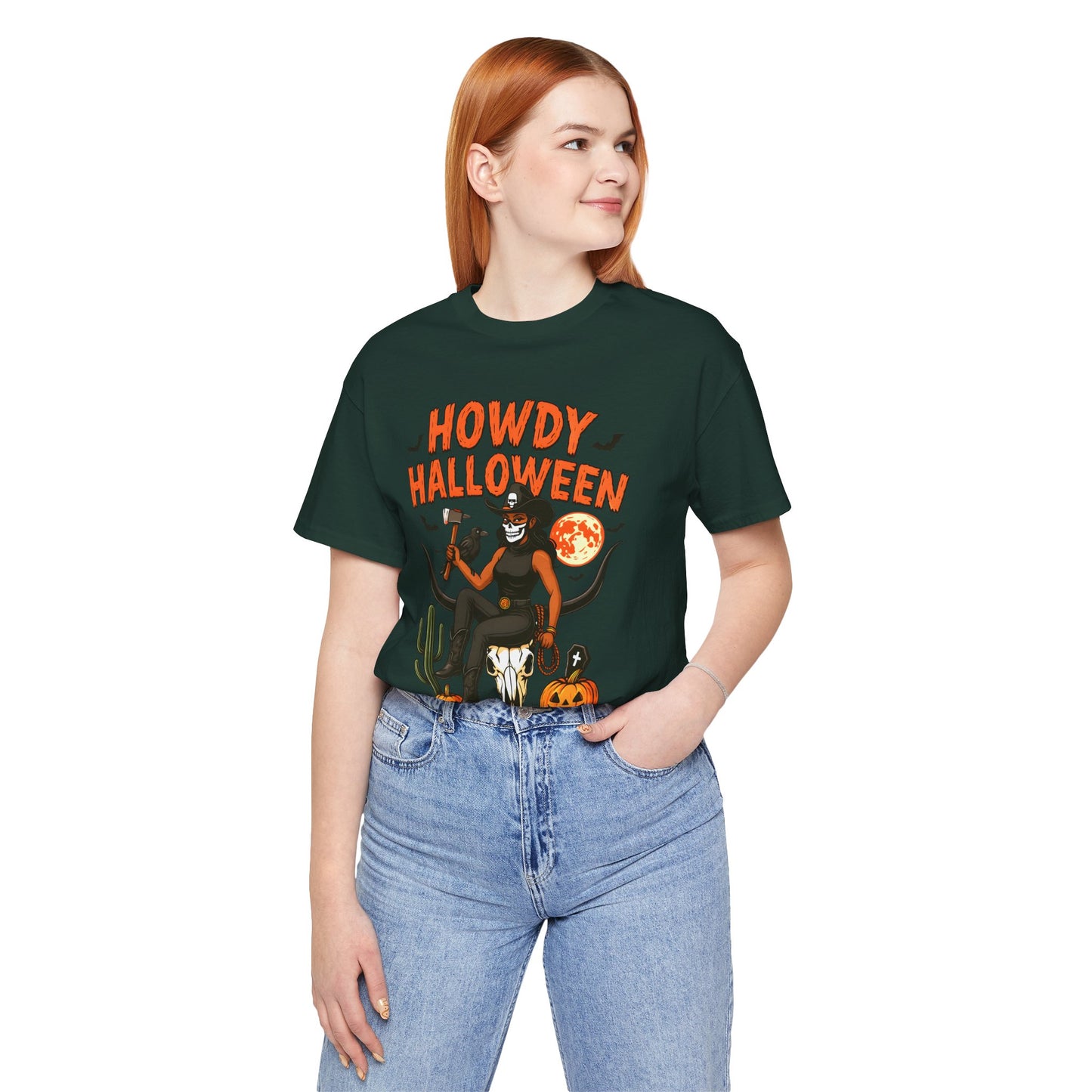 Howdy Halloween Shirt – Skeleton Cowgirl Western Fall Rodeo Tee