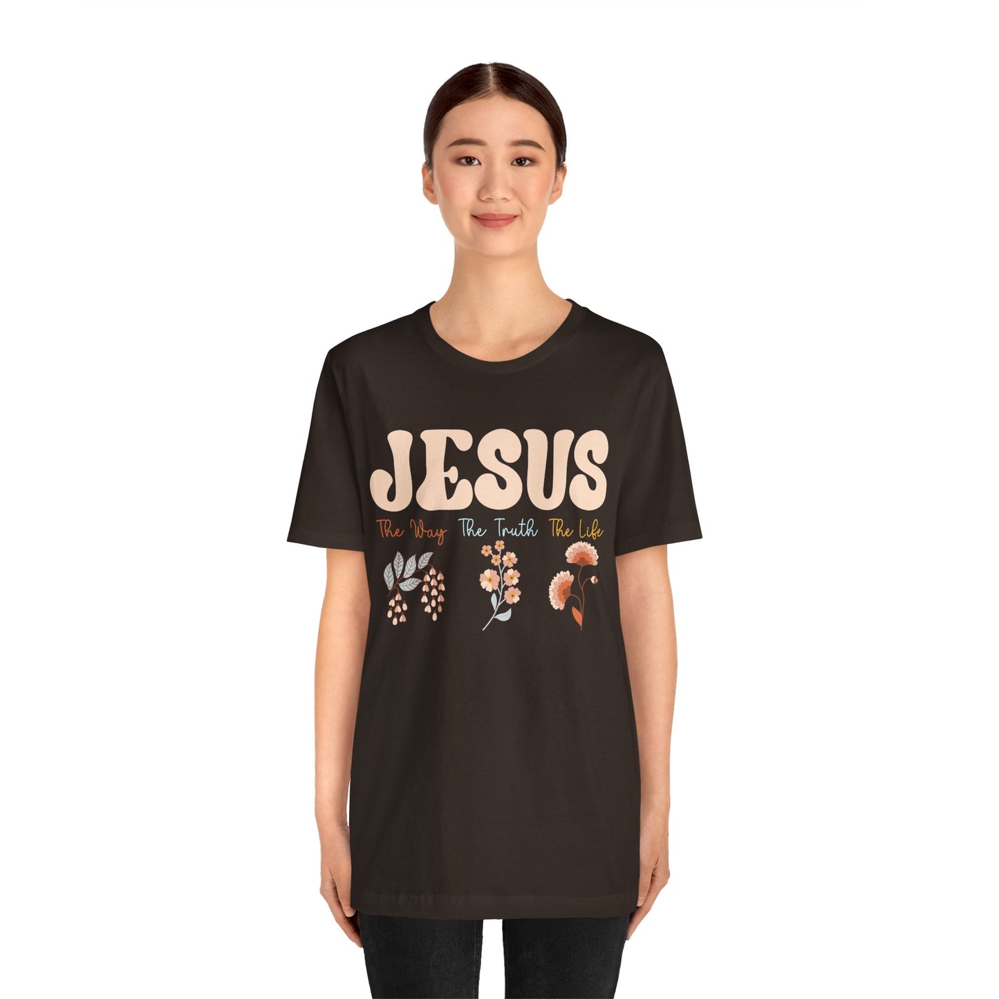Jesus The Way The Truth The Life Shirt – Groovy Floral John 14:6 Christian Tee