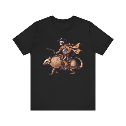 Cowboy Skeleton Riding Armadillo Shirt – Howdy Western Texas Rodeo Tee