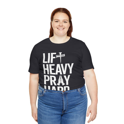 Lift Heavy Pray Hard Cross Nails Trendy Christ Gym Vintage T-Shirt