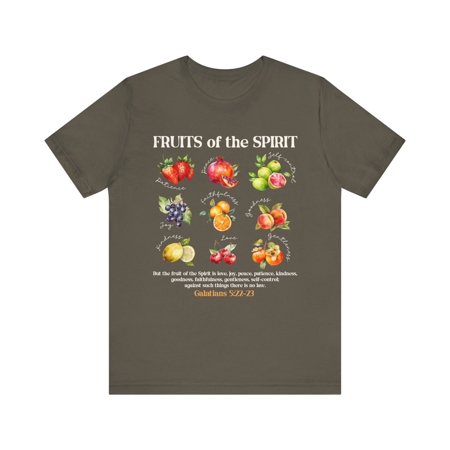 Fruits of the Spirit Shirt – Galatians 5:22-23 Christian Bible Verse Tee