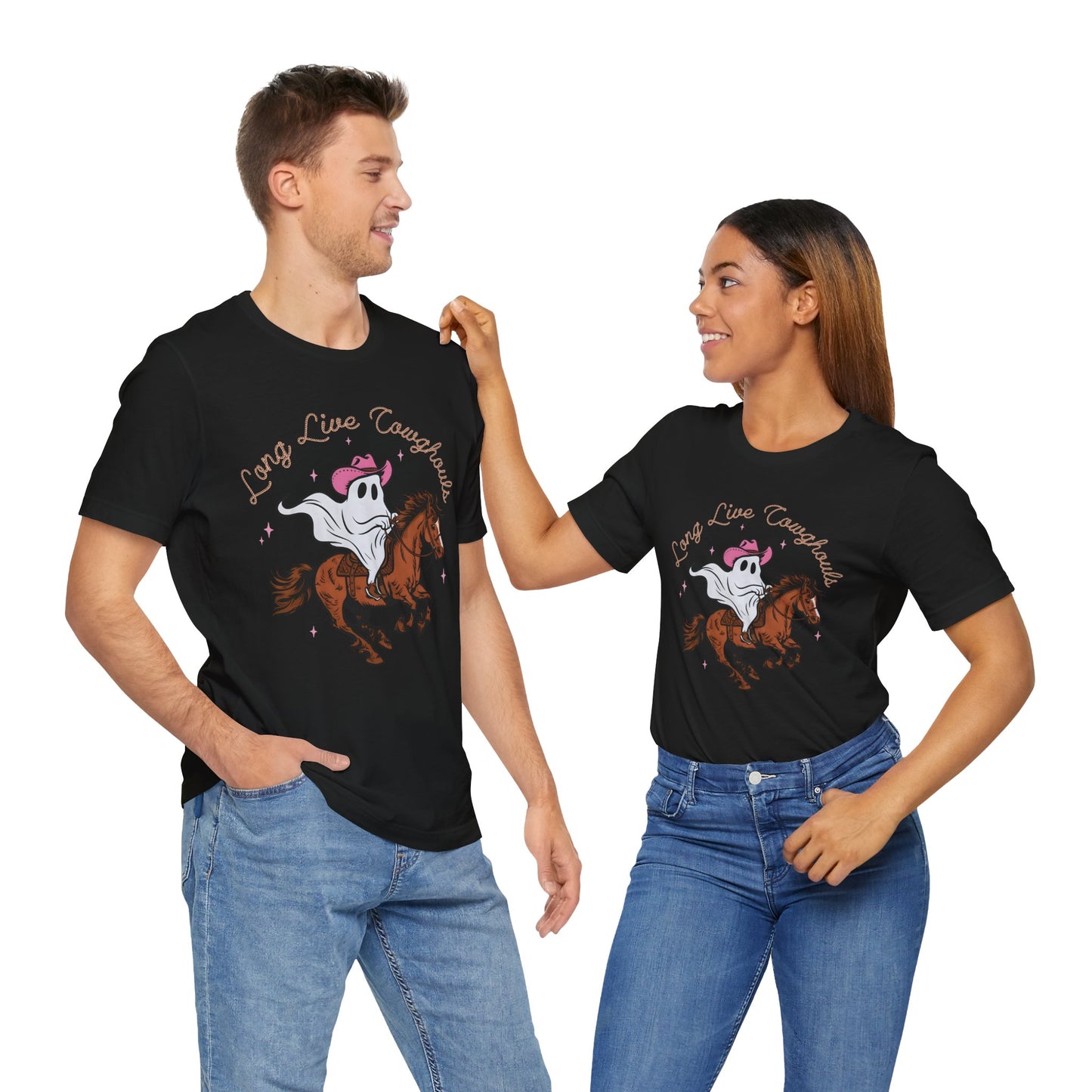 Long Live Cowghouls T-Shirt, Western Ghost Cowgirl Halloween Tee, Spooky Rodeo Shirt