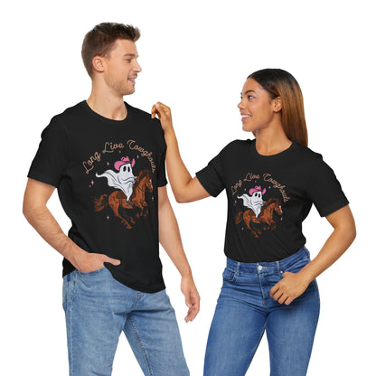 Long Live Cowghouls T-Shirt, Western Ghost Cowgirl Halloween Tee, Spooky Rodeo Shirt