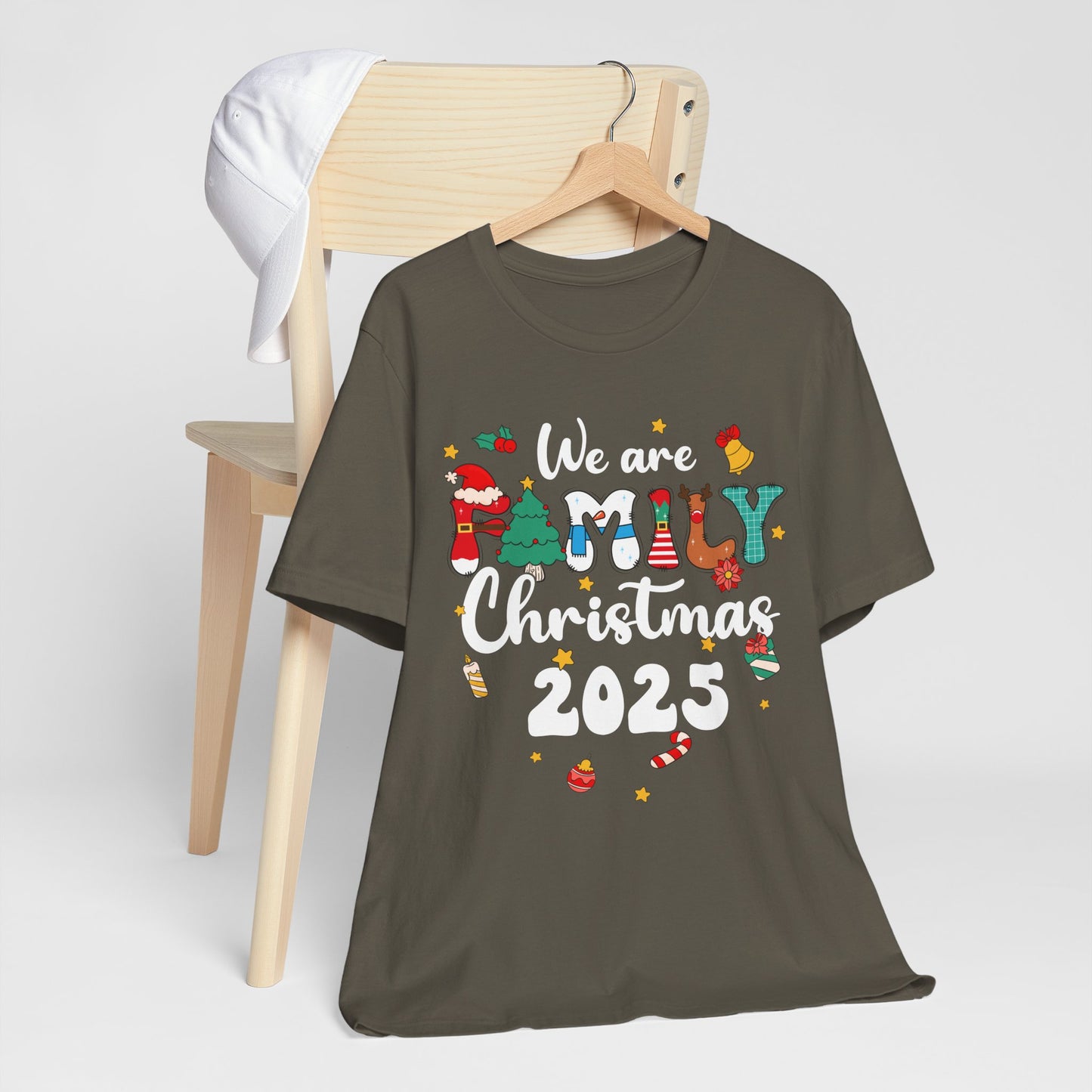 We Are Family Christmas 2025 Shirt – Groovy Snowman & Xmas Tree Matching Tee