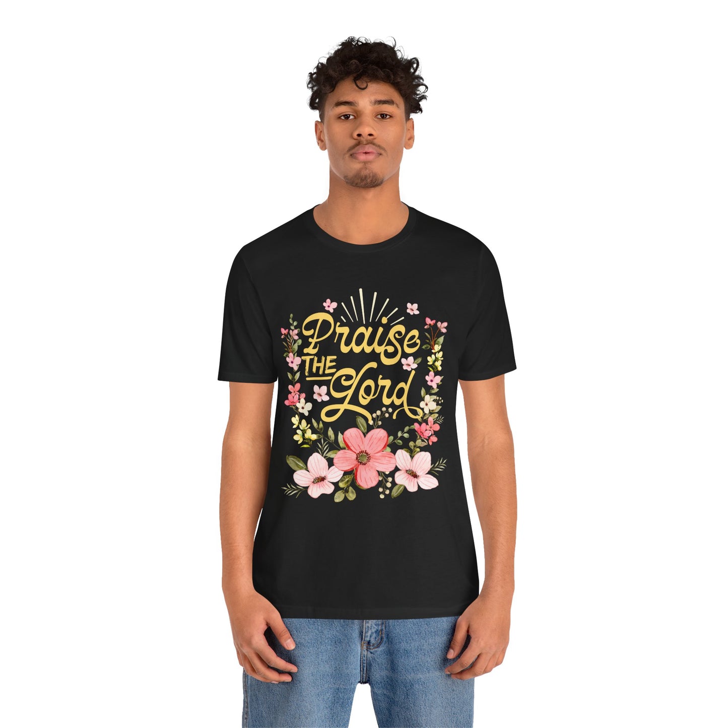 Praise the Lord Shirt – Christian Worship Groovy Retro Daisy Floral Faith Tee