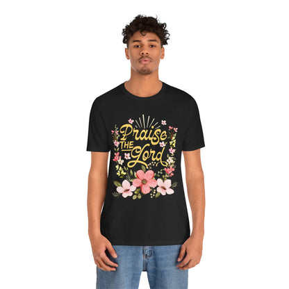 Praise the Lord Shirt – Christian Worship Groovy Retro Daisy Floral Faith Tee