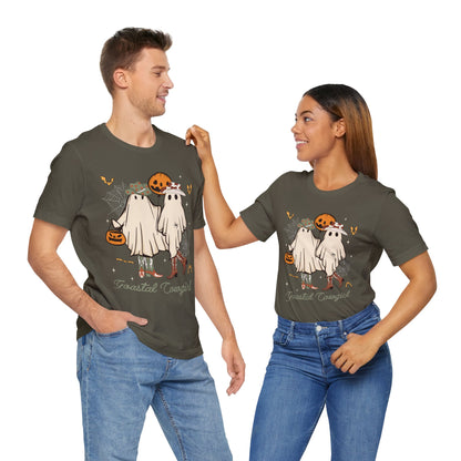 Ghostal Coastal Cowgirl T-Shirt, Western Ghost Halloween Tee, Spooky Cute Rodeo Shirt