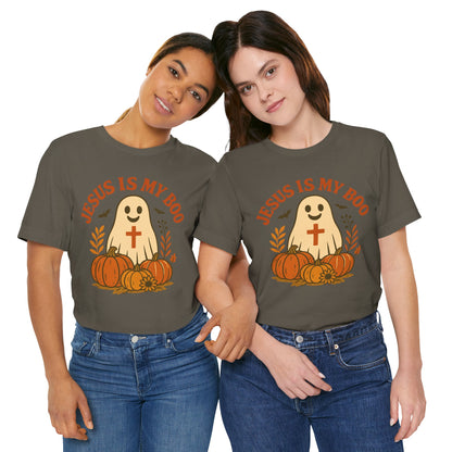 Jesus Is My Boo Shirt – Cute Christian Ghost Pumpkin Halloween Faith Tee