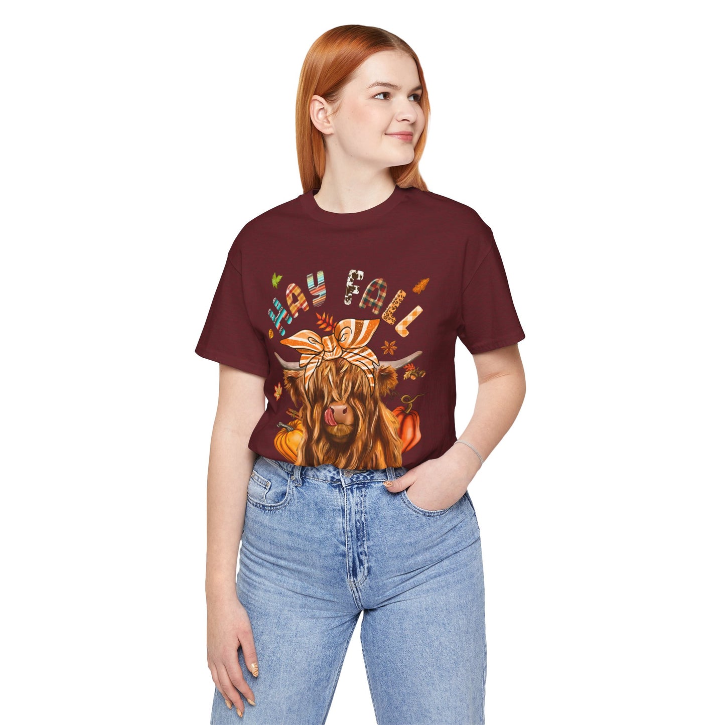 Hay Fall Highland Cow Shirt – Thankful Heifer Cute Farm Girl Thanksgiving Tee