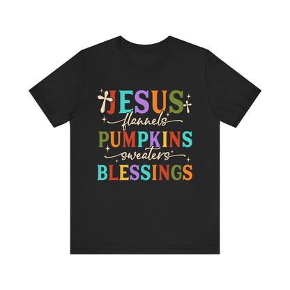 Jesus Flannels Pumpkins & Blessings Shirt – Christian Fall Thanksgiving Tee