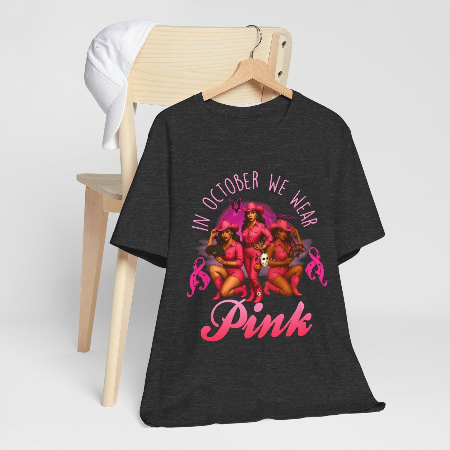 In October We Wear Pink Shirt – Western Cowgirl Breast Cancer Awareness Tee