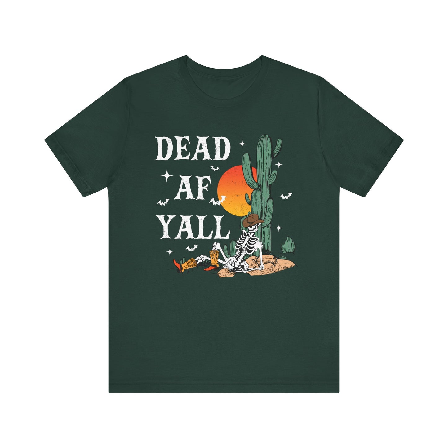 Dead AF Y’all Shirt – Western Skeleton Cowboy Spooky Halloween Tee